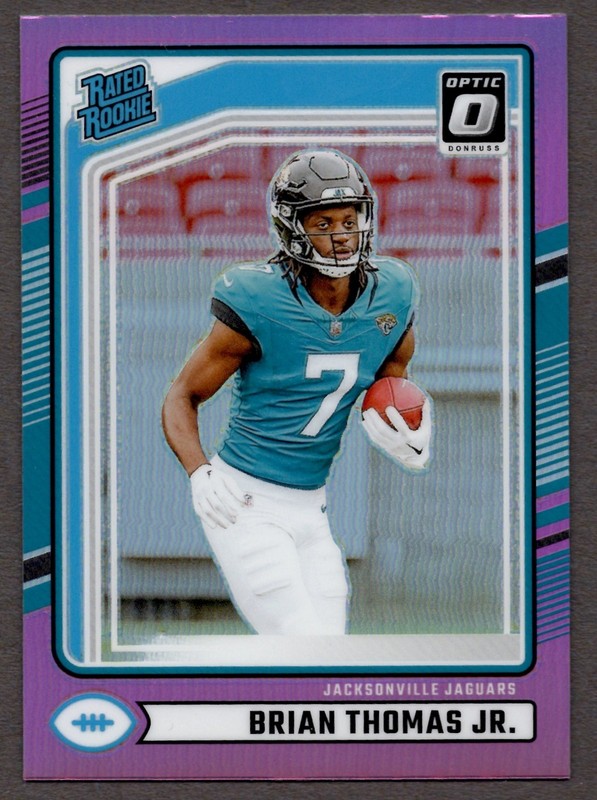2024 Panini Donruss - Rated Rookie Optic Pink Prizm #313 Brian Thomas Jr Jaguars