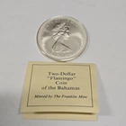 1972 Bahamas Islands Two Dollar Uncirculated .925 Flamingo Coin By Franklin Mint