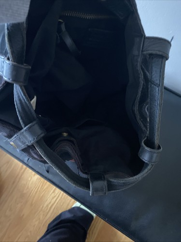 Lucky Brand Backpack Tote Purse, Canvas, Suede, Leather, Floral, Red & Black - Picture 4 of 10