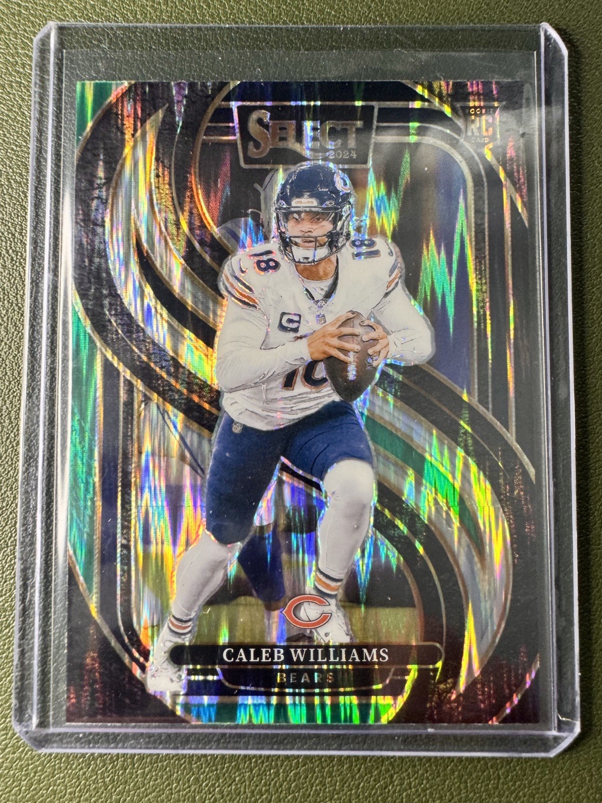 2024 Panini Select - Premier Level Caleb Williams #114 Black & Green Shock Prizm