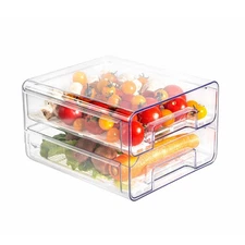 BigTron Double Layer Food Storage Container | Stackable Fridge Organizer 13.5...
