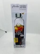 Primula Cold Brew Travel Bottle Glass Iced Coffee To Go Neoprene Sleeve NIB 20oz