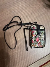 Sakroots Peace Colorful Mini Crossbody Cell Phone Zipper Wallet Wristlet