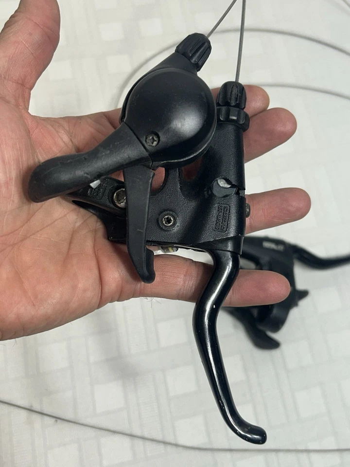 Palancas de cambio delanteras traseras Shimano Deore XT 3x7 velocidades ST-M095 bicicleta MTB Foto 4 de 4