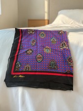 Vintage Anne Klein for Vera Companies 100 Wool Paisley Floral Scarf