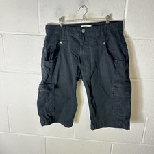 883 Police Shorts Mens W32 Black Casual Cotton Combat Formby Utility Pockets*