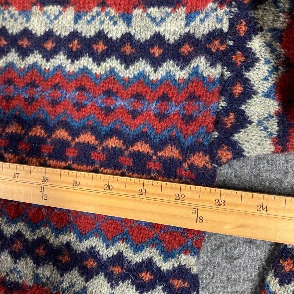 Vintage Jantzen Sport 100% Wool Men L Fair Isle Nordic Pullover Sweater Retro - Image 4 of 4