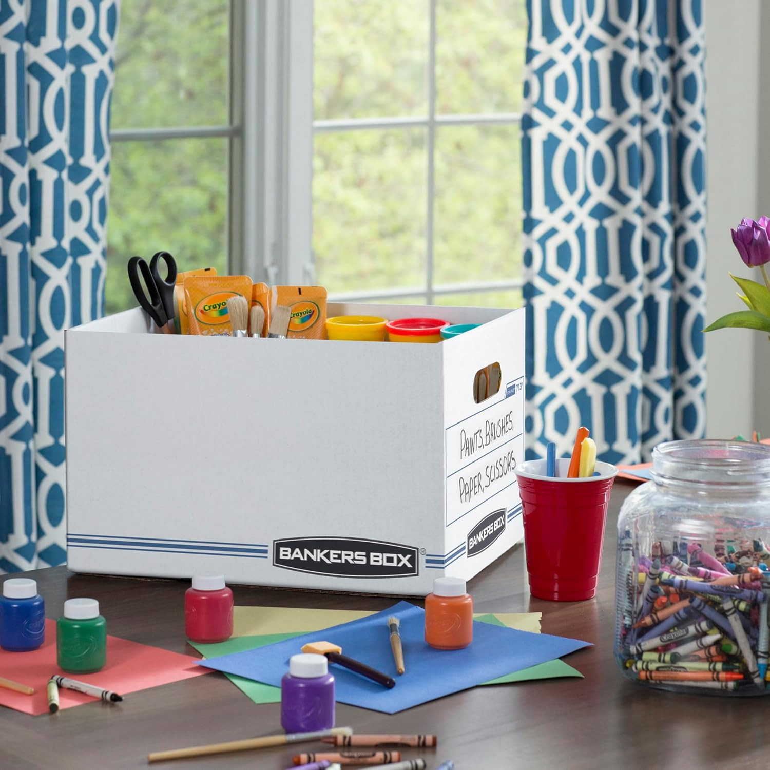 12 Pack Standard Duty File Storage Boxes, Standard Assembly, Removable Lid, Lett