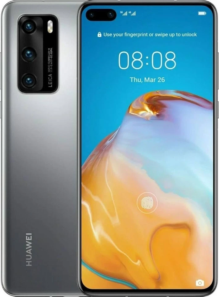 Huawei P40 (Dual SIM) - 128GB / 8GB  Silver Frost Smartphone NEW OVP ANA-NX9 - Immagine 2 di 3