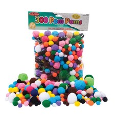 Charles Leonard Creative Arts trade; Pom-Poms, Assorted Sizes/Colors, Bag of ...