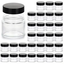 2oz Jars with Lids, HOA Kinh 30 Pack Clear Glass Jars Empty Cosmetic Containe...