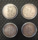Lot Of 4 Walking Liberty Half Dollars, Circ. Exact Coins Shown