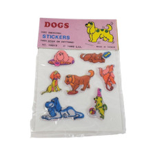 VINTAGE 1983 LAURIE IMPORT THREE 3 DIMENSIONAL PUFFY ANIMAL DOGS STICKERS NOS