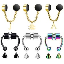 6pcs Magnetic Septum Nose Ring Fake Nose rings Non-Piercing Surgical Steel