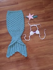 Hand Crochet Baby Mermaid Outfit, Mermaid Tail, Baby Mermaid Costume Newborn
