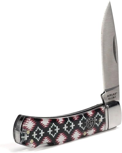 Ariat Red White Aztec Pattern 3" - Acc Knives - A710011297 - Picture 2 of 5