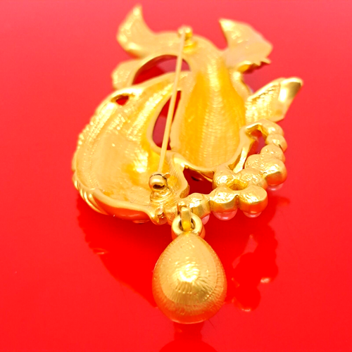 Elizabeth Taylor By Avon Sea Shimmer Koi FISH Brooch Pin & Clip On Earrings Set - Picture 21 of 22