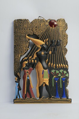 Handmade Wall Relief of Akhenaten (Aten، Aton) doing Religious prayer