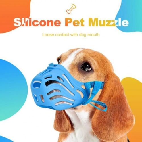 Silicone Dog Muzzle with Strap Safety Mouth Mask Pet Muzzle  Outdoor Public - Zdjęcie 1 z 17