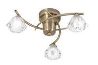 Oaks Lighting Jeo 3-light Antique Brass Ceiling Light Complete With Clear Oaks Lighting Jeo 3-light Antique Brass Ceiling Light Complete With Clear