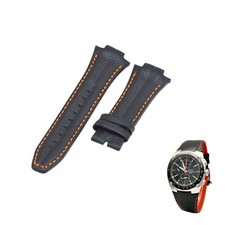 Sportura SNA481P 15mm Black Leather Watch Strap For Seiko
