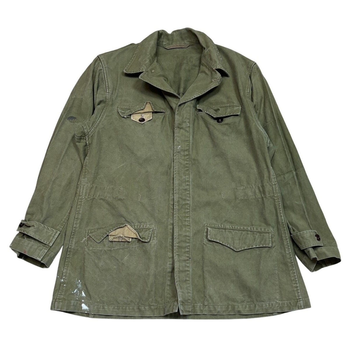 Vintage 50s French M47 Army Military Field Jacket Men's 4C Vintage 50s French M47 Army Military Field Jacket Men's 4C