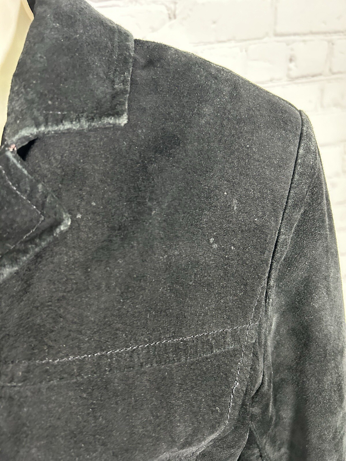 Nine West Solid Black Button Down Black Suede Lea… - image 5