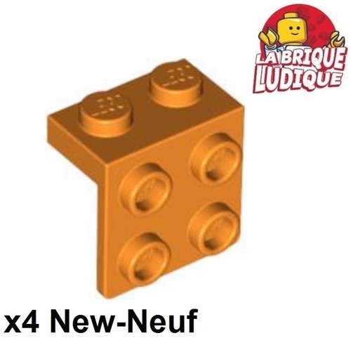 Lego 4x Bracket Support High 90° 1x2- 2x2 Orange 44728 New
