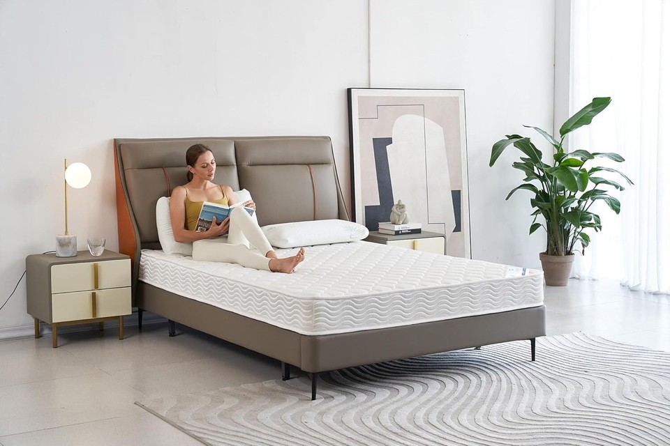 Hybrid double mattress with pocket springs and highdensity cold foam