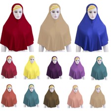 80cm Muslim Women Crystal Hemp Hijab Scarf Amira Islam Head Wrap Shawl Headwear
