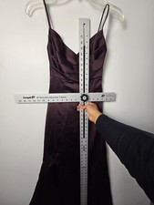 David's Bridal Dress Women' Sz 2 Burgundy Wrap Spaghetti Strap