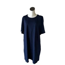 NWOT Women Chico's Tulip Sleeve Sneaker Dress Navy US 16-18
