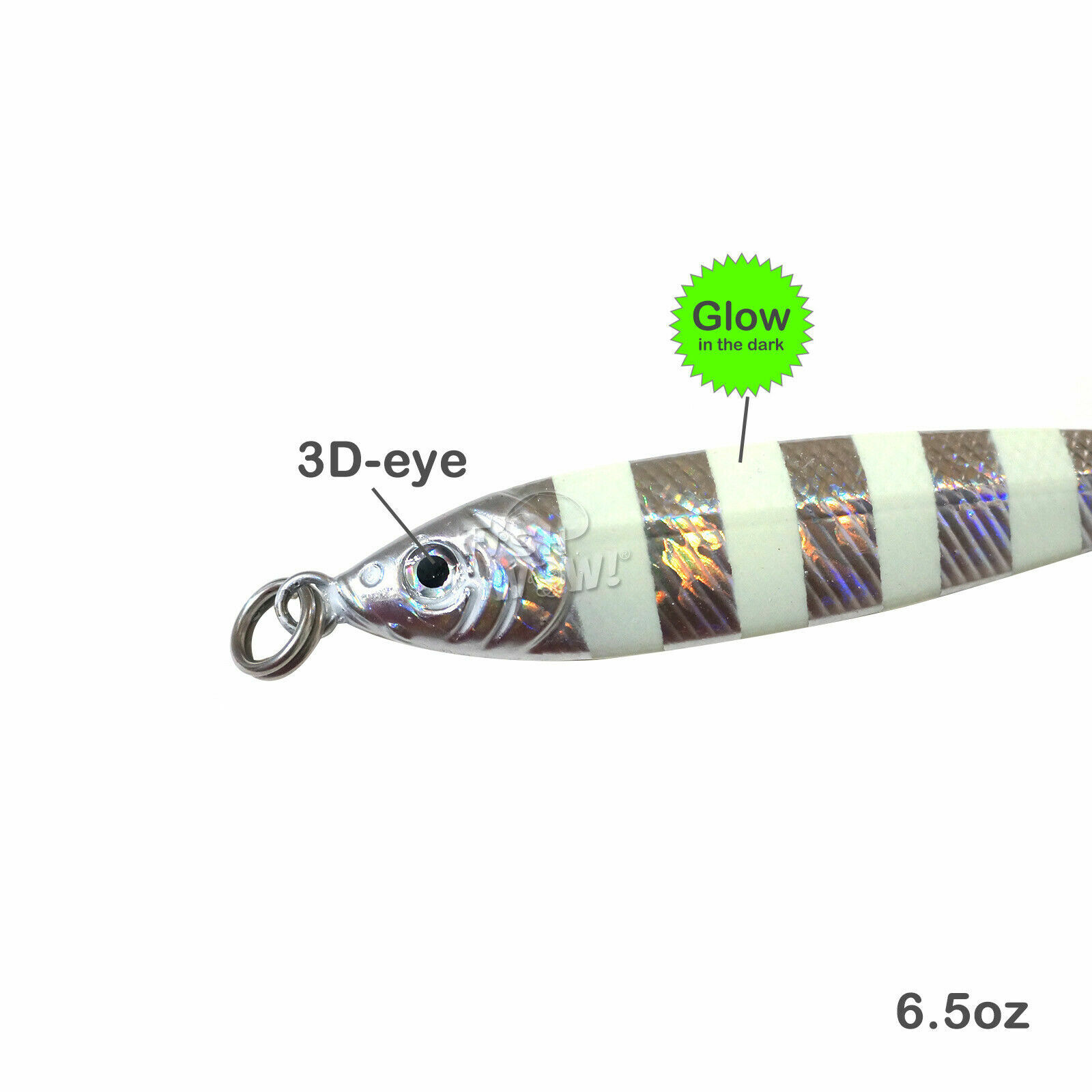 50pcs Fish WOW! 6.5oz Fishing Mega Metal Bait Trolling Live Jig Mix Color luna - Image 3
