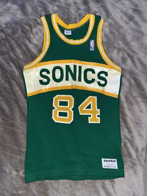 Seattle Sonics MacGregor Sand-Knit Size Youth M Jersey Green NBA