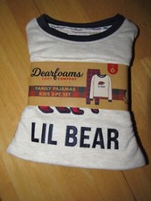 New Dearfoams Family Pajamas Kids 2 Piece Set LIL BEAR Size 6 Red White Blue