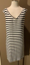 Lou & Gray L Beachy Lux Sleeveless Black & White Striped Tunic Dress