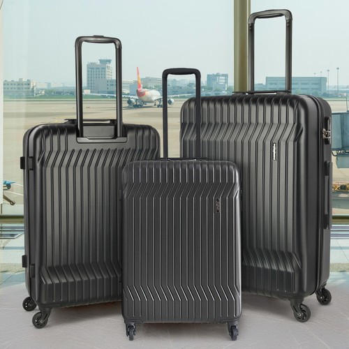 3Pc Hard & Soft Shell Suitcases Set 4 Spinner Wheeled Hold & Cabin Luggage S,M,L - Picture 8 of 36