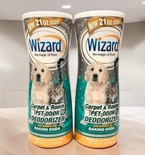 2X Wizard Carpet  Room Pet Odor Deodorizer Powder 21 Oz. With Baking Soda