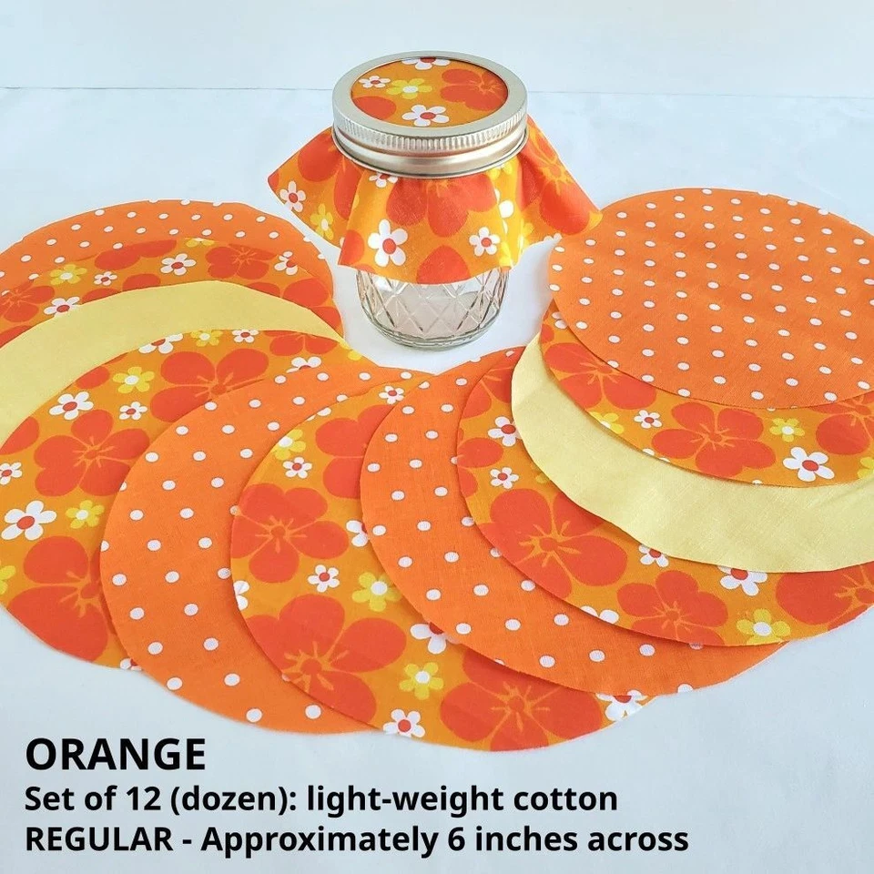Bright Jar Topper Sets - Dozen (12) Fabric Circles - Image 3 of 4