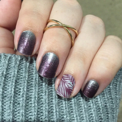 Jamberry Nail Wrap ~ MEIA FOLHA ~ HARVEST FRONDS ('15 Stylebox) Folhas de Palmeira Raras - Imagem 2 de 4