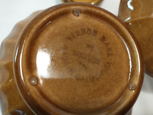 Vernon Ware by Metlox San Fernando Sugar Bowl w/ Lid & Creamer Brown - Picture 7 of 7