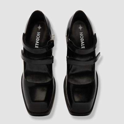 $885 Nodaleto Womens Black Bulla Babies Leather Pump Heel Shoes