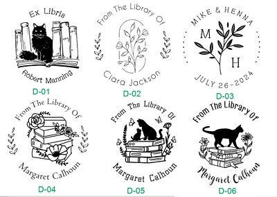 TRODAT Custom Hand Held Book Embosser-From The Library of Custom Open Book,Cat Embosser