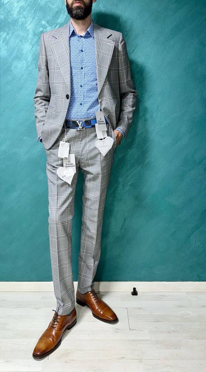 1455£ BNWT Vivienne Westwood 100% Wool Suit Grey Check