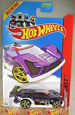 2014 Hot Wheels #163 HW Race-Track Aces SUPER BLITZEN Purple Variant wYellow Pr5
