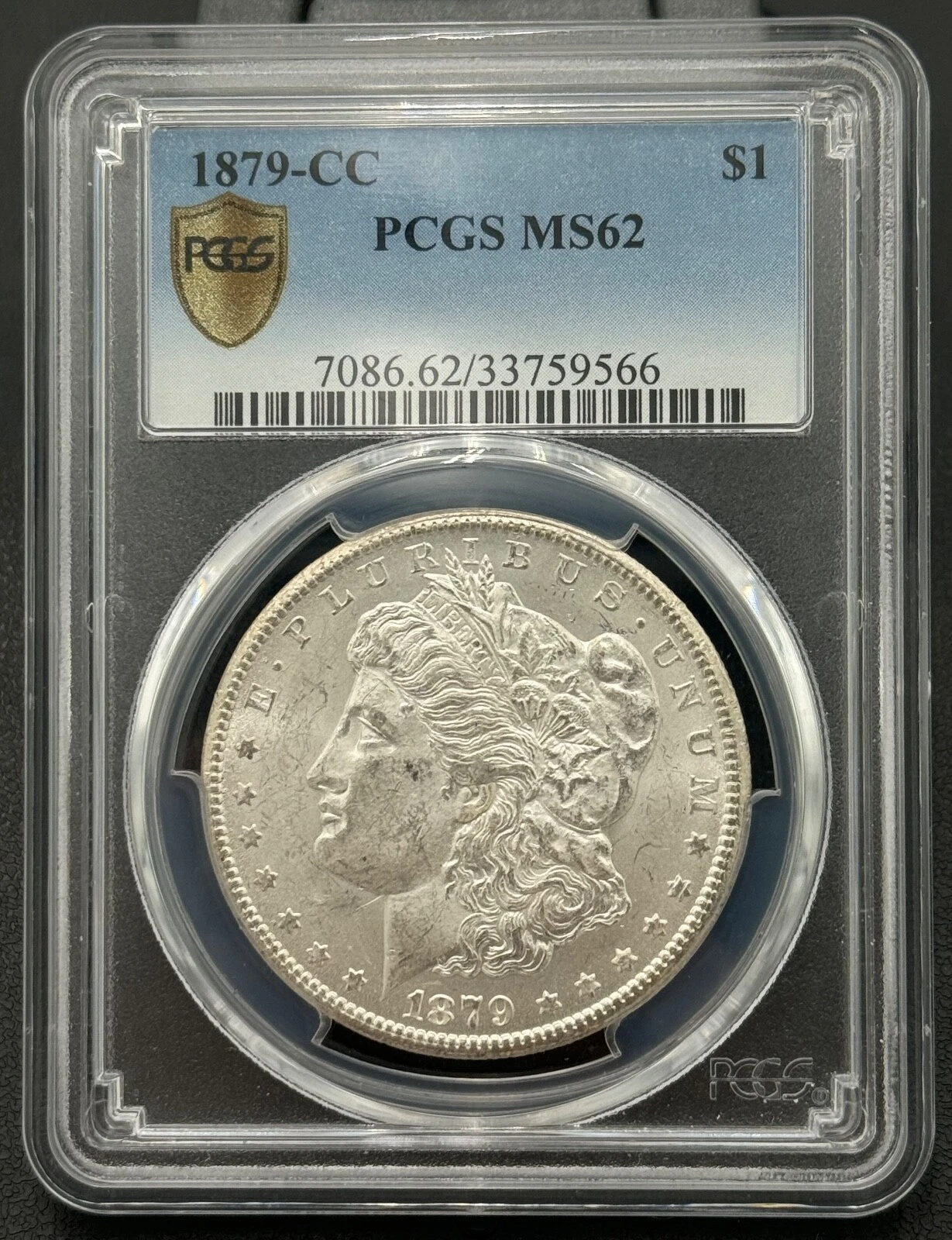 1879 CC Morgan Silver Dollar PCGS MS 62, Very Nice, Low Mintage, Key Date Coin