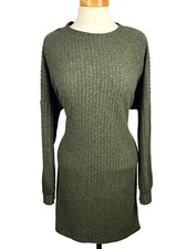 ASOS Design Green Long Sleeve Crew Neck Belted Sweater Dress Women's Size 8