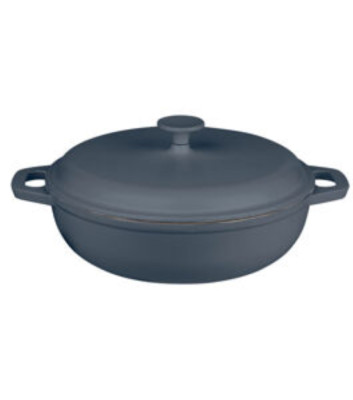 GSW Gusseisentopf inkl. Deckel 30cm blau Küche Schmortopf Bräter Suppentopf Neu