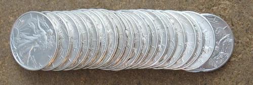 ORIGINAL ROLL 1942 WALKING LIBERTY SILVER  HALVES.. CH/GEM BU