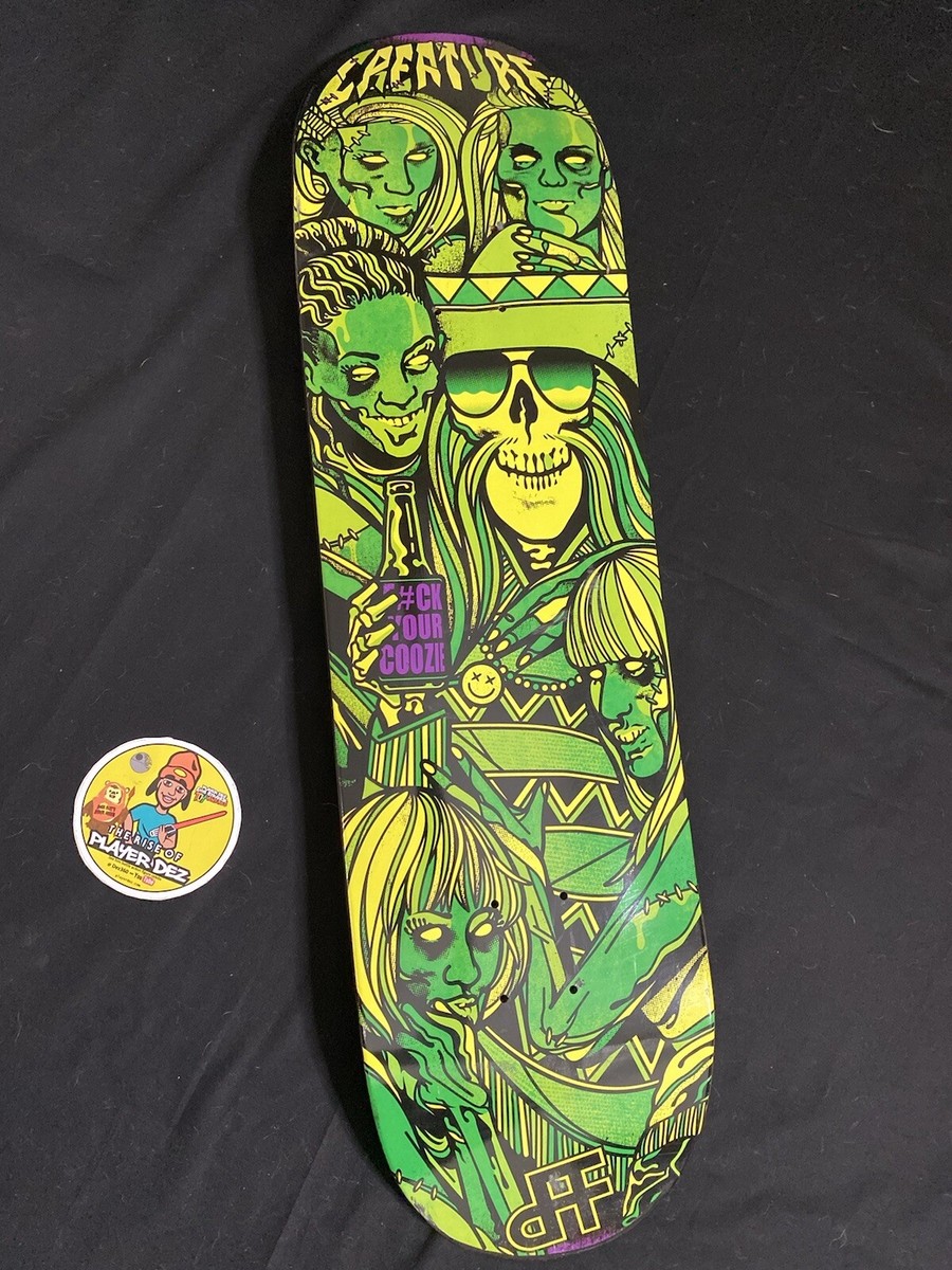 RARE Creature Skateboard Deck Gripped Purple Yellow Green